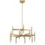 Elegant Sputnik Champagne Gold 24-Light LED Chandelier with Etched Acrylic Shades