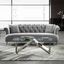 Contemporary Gray Velvet 89" Reclining Sofa with Acrylic Legs