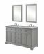 60" Light Grey Double Vanity Set with Marble Top