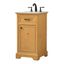 Natural Wood Single Bathroom Vanity with Marble Top