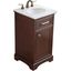 Teak Single Bathroom Vanity with Marble Top