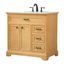 Natural Wood 36" Single Bathroom Vanity with Carrara Marble Top