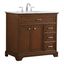 Teak and Carrara White Marble 36" Single Bathroom Vanity