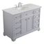 Elegant Light Gray 48" Single Bathroom Vanity with Marble Top