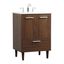 Walnut 24" Solid Wood and MDF Bathroom Vanity with Porcelain Sink