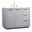 Blake 42" Gray MDF Bathroom Vanity with Gold Handles