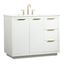 Blake 42" White MDF Bathroom Vanity with Gold Hardware