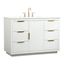 Blake 48" White MDF Single Bathroom Vanity with Gold Hardware