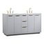 Blake 60" Gray MDF Double Bathroom Vanity with Gold Hardware