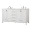 White Double Freestanding Solid Wood and Stone Bathroom Vanity