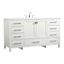 60-Inch White Single Bathroom Vanity with Engineered Marble Top