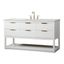 White Solid Wood MDF 60" Single Bathroom Vanity with Gold Hardware