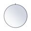 Blue Round Full Length Mirror with Wood Frame