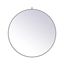 Contemporary 39" Square Gray Wood Framed Wall Mirror