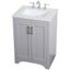 Gray 24" Single Bathroom Vanity with Calacatta Quartz Top