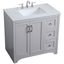 Gray 36" Single Bathroom Vanity with Quartz Top