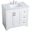 Elegant 36" White Traditional Bathroom Vanity with Calacatta Quartz Top