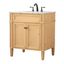 Natural Wood 30" Single Bathroom Vanity with Marble Top