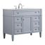 Gray Solid Wood and Marble Single Bathroom Vanity with Porcelain Sink