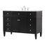 Black Solid Wood and MDF Single Bathroom Vanity with Carrara Marble Top