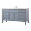 Gray Solid Wood MDF Marble Single Bathroom Vanity with Porcelain Sink