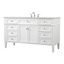 Park Avenue 60" White Marble Single Bathroom Vanity