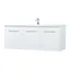 White 48" Floating Single Bathroom Vanity with Quartz Top