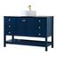 Blue 48" Steel and Porcelain Freestanding Bathroom Vanity