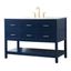 Sinclaire 48" Blue MDF Bathroom Vanity with Gold Hardware