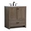 Weathered Oak 30" Single Bathroom Vanity with Porcelain Sink