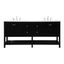 Theo 72" Black Double Vanity with Calacatta White Countertop