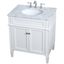 White 30" Single Marble Top Bathroom Vanity with Porcelain Sink