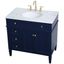 Blue 36" Single Bathroom Vanity with Marble Top