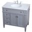 36 in Grey Single Bathroom Vanity with Carrara Marble Top