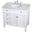 White Marble Top Single Bathroom Vanity with Porcelain Sink