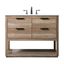 Natural Oak Freestanding Single Bathroom Vanity with Marble Top