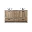 Natural Oak Double Freestanding Vanity with Ivory White Marble Top