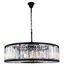 Matte Black Steel 10-Light Chandelier with Clear Crystal