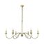 Brass and Iron Adjustable Height 6-Arm Chandelier