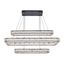 Monroe 50" Black Crystal LED Triple Pendant Light