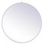 Elegant Rowan Contemporary Silver Round Wood Mirror 45"