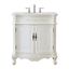 Antique White 32" Freestanding Vanity with Ivory Quartz Top