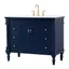 Blue and Gold 42-Inch Single Bathroom Vanity with Marble Top