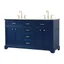 Americana 60" Blue Solid Wood and Metal Bathroom Vanity