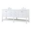 Theo 72" White Double Bathroom Vanity with Calacatta Marble Top