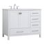 42 in White Single Bathroom Vanity with Calacatta Marble Top