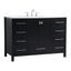 Irene 48" Black Solid Wood and Stone Single Bathroom Vanity