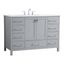 Gray 48" Solid Wood and Stone Single Bathroom Vanity with Calacatta White Countertop