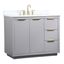 Blake 42" Grey MDF Bathroom Vanity with Gold Hardware