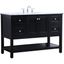 Black 48" Single Marble Top Freestanding Bathroom Vanity